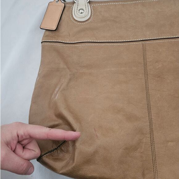 Coach Poppy Glam Brown Leather Large Spectator Tote 18998 Shoulder Purse Basic - Picture 8 of 8